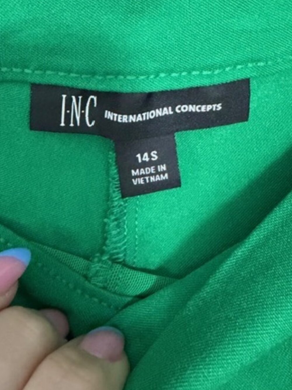 2/$25! INC Bright Green Pull-On Straight Leg Pants - Picture 4 of 4